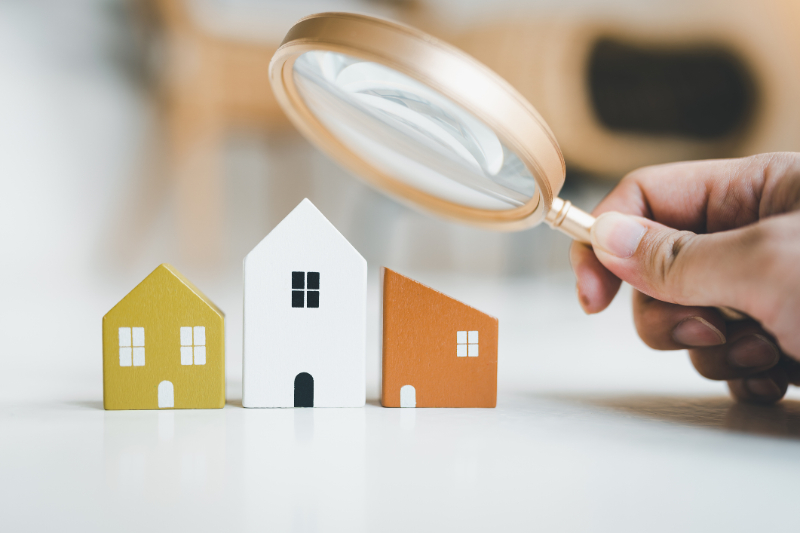 Magnifying glass miniature house