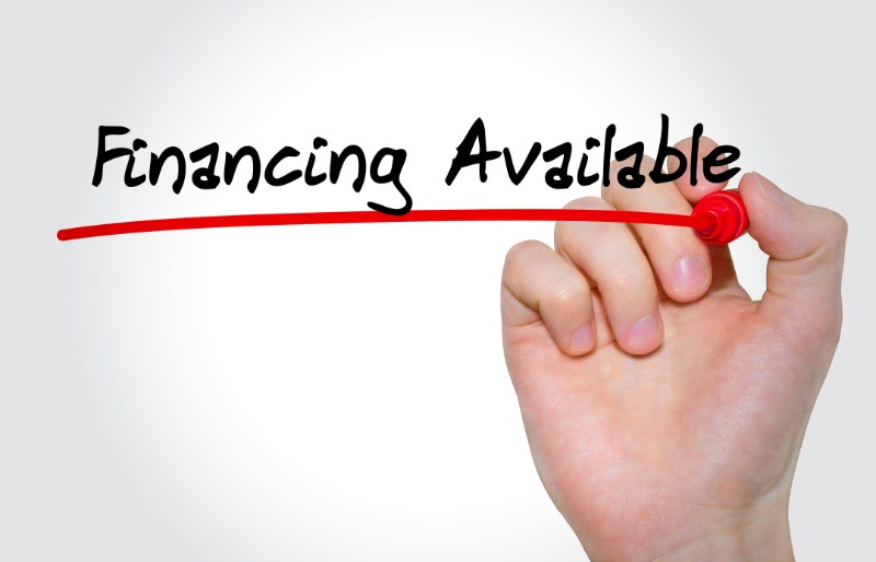 hand writing inscription Financing Available with marker